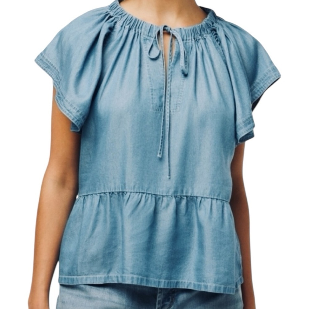 NEW Joe’s Jeans The Adelyn Chambray Flutter Sleeve Top